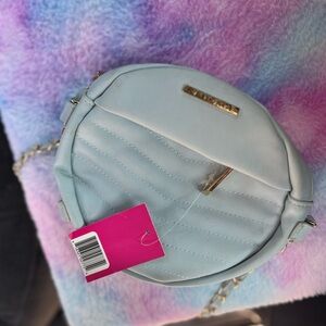 Pastel Blue Quilted Crossbody Bag